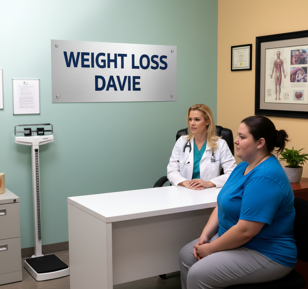 Marie-Claude Dubuc PA-C with patient at Weight Loss Davie