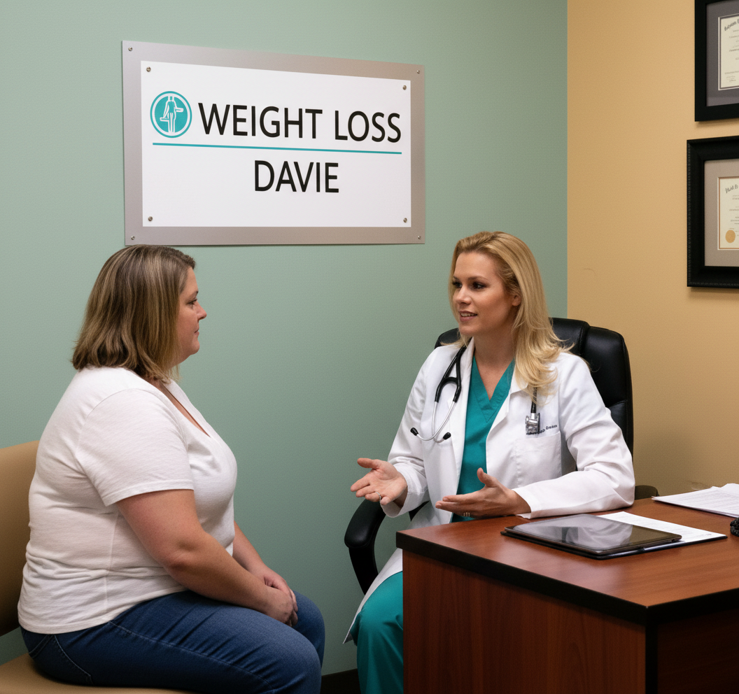 Marie-Claude Dubuc PA-C with patient — Weight Loss Davie Florida